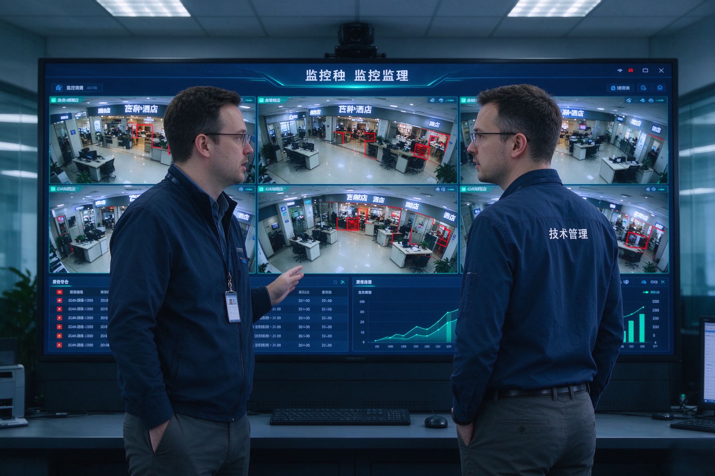 门店监控大屏AI视觉检测异常